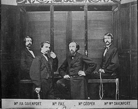 the Davenport brothers and their "spirit cabinet"