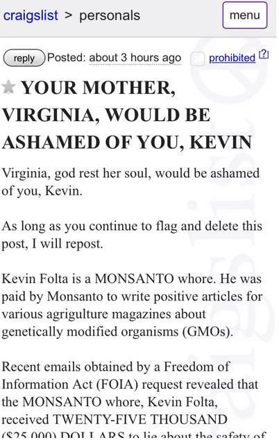 craigslist post ad hominem